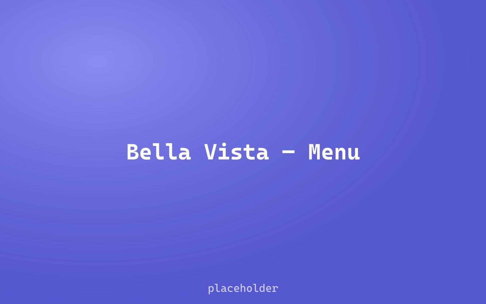 Bella Vista Bistro — project screenshot